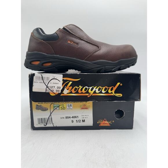 Thorogood ATHLETIC SLIP RESISTANT Men's NEW Slip On Work Shoe Brown US Size 9.5M - Picture 11 of 11